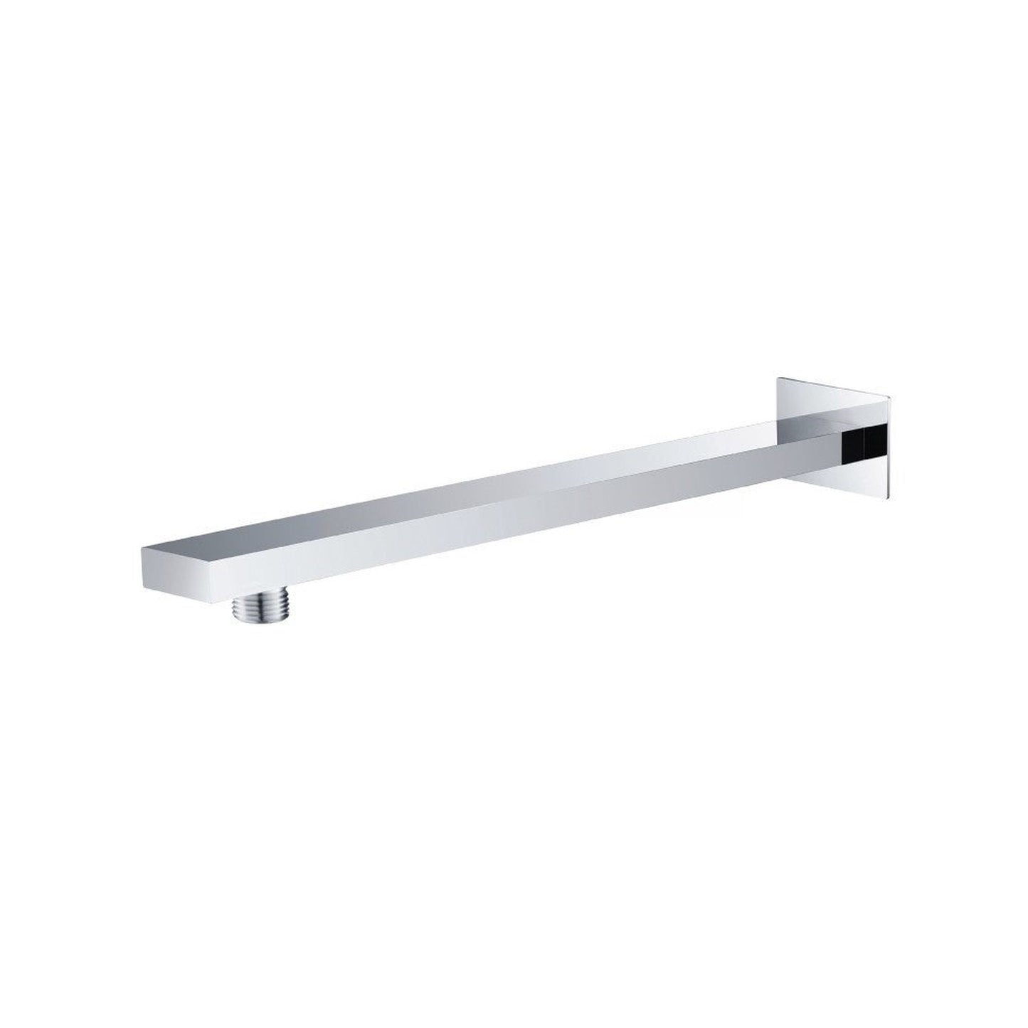 Flusso Faucets Universal Fixtures 15" Brushed Nickel PVD Solid Brass Wall-Mounted Shower Arm With Square Fixed Flange