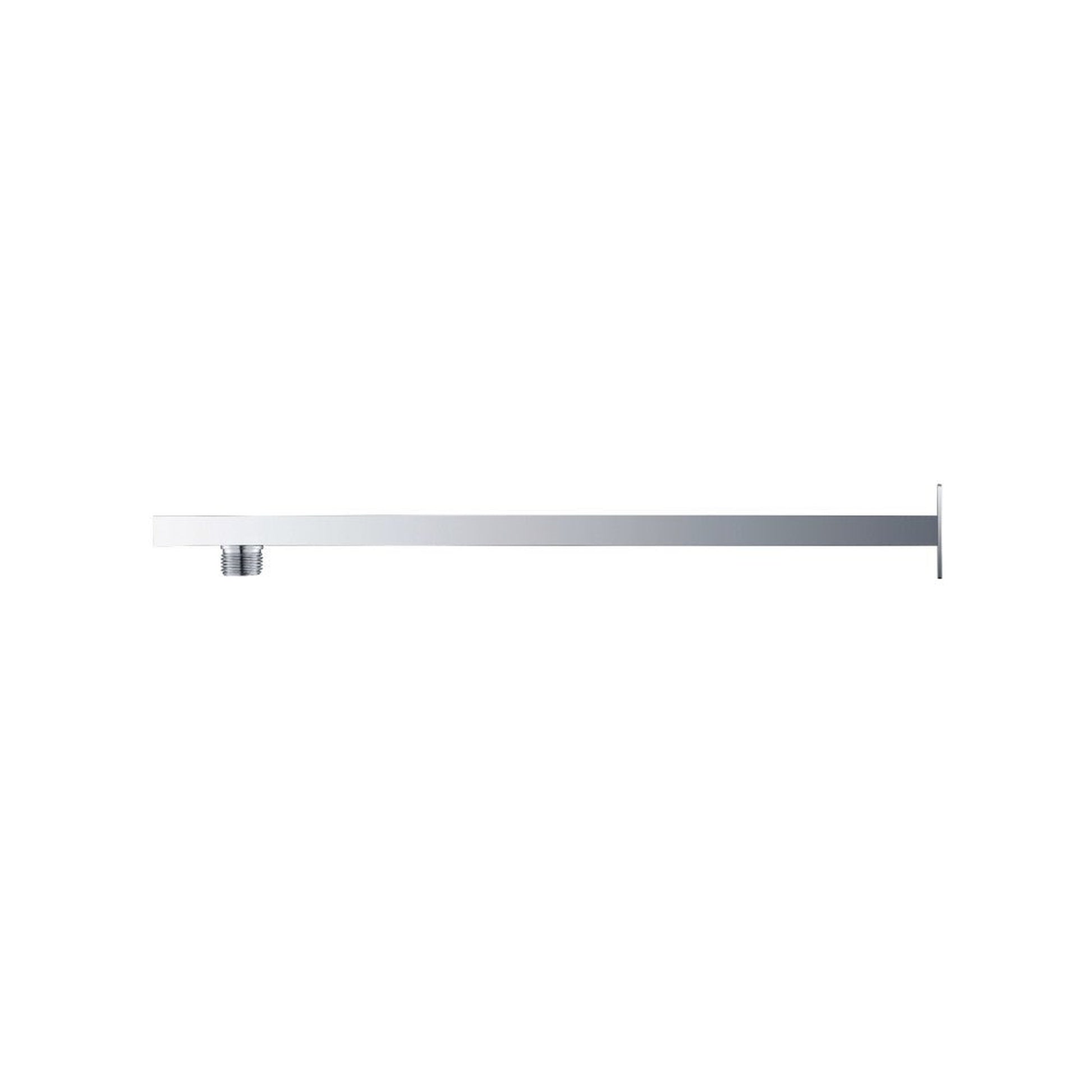 Flusso Faucets Universal Fixtures 15" Polished Nickel PVD Solid Brass Wall-Mounted Shower Arm With Square Fixed Flange