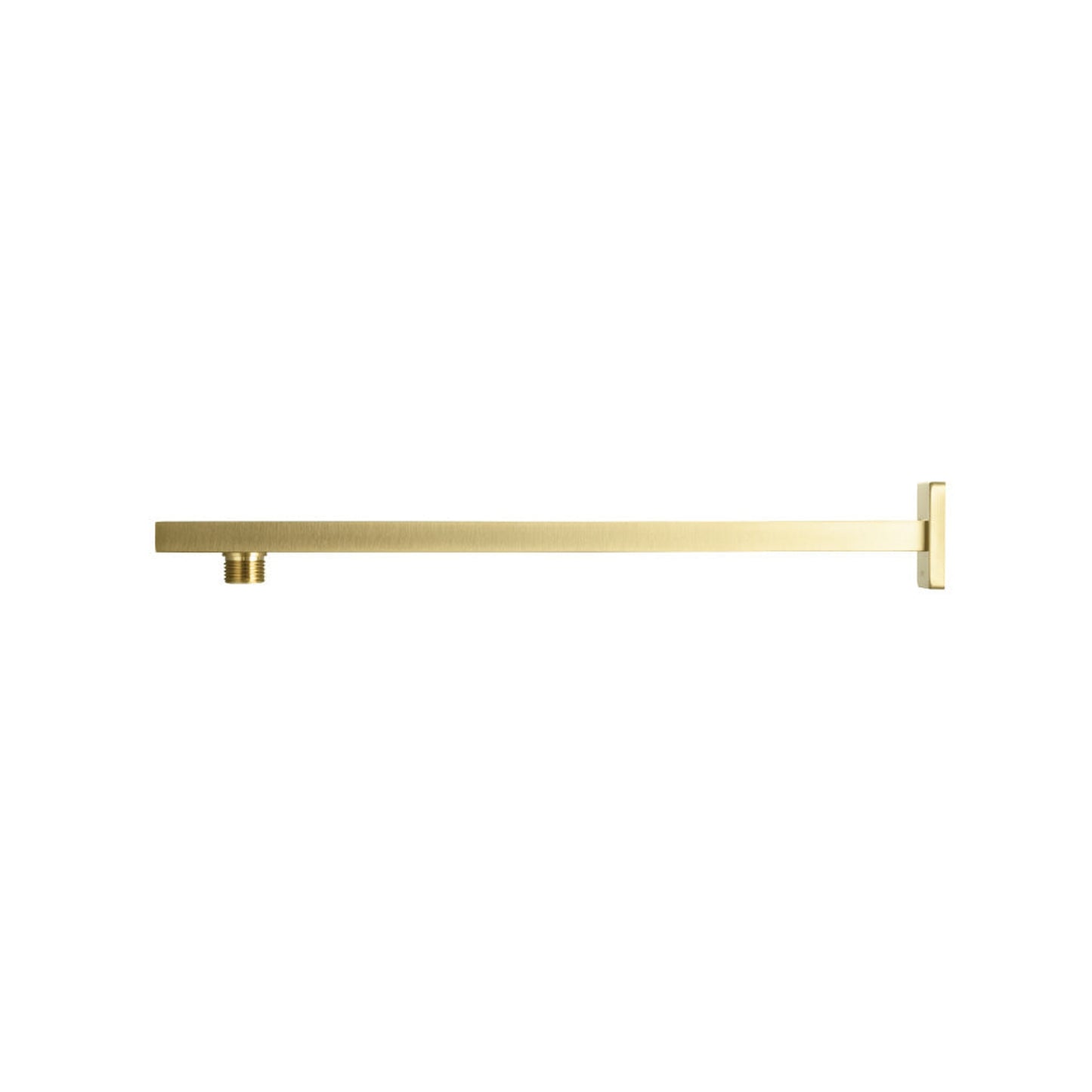 Flusso Faucets Universal Fixtures 15" Satin Brass PVD Solid Brass Wall-Mounted Shower Arm With Square Fixed Flange