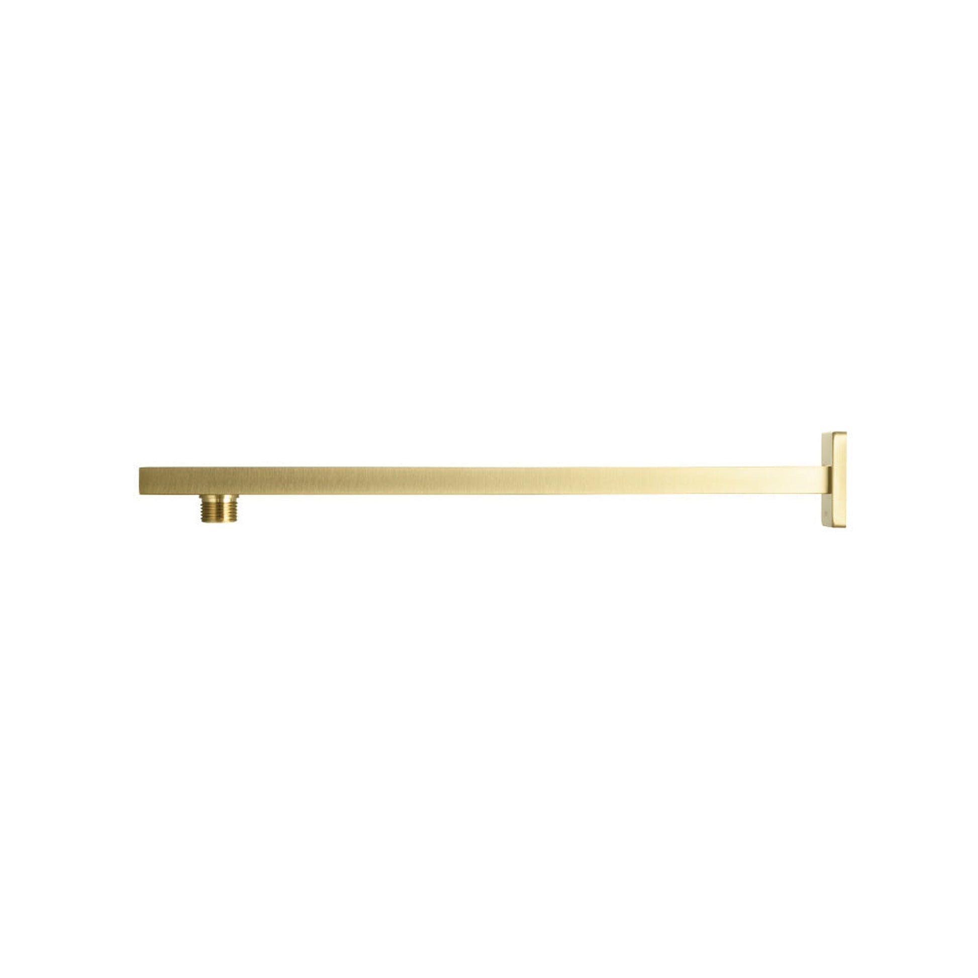 Flusso Faucets Universal Fixtures 15" Satin Brass PVD Solid Brass Wall-Mounted Shower Arm With Square Fixed Flange