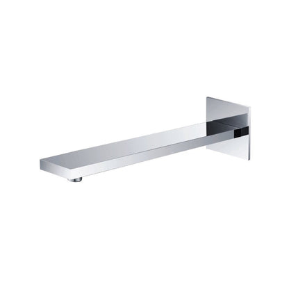 Flusso Faucets Universal Fixtures 16" Chrome Solid Brass Wall-Mounted Shower Arm With Square Sliding Flange