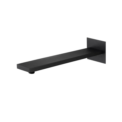 Flusso Faucets Universal Fixtures 16" Matte Black Solid Brass Wall-Mounted Shower Arm With Square Sliding Flange