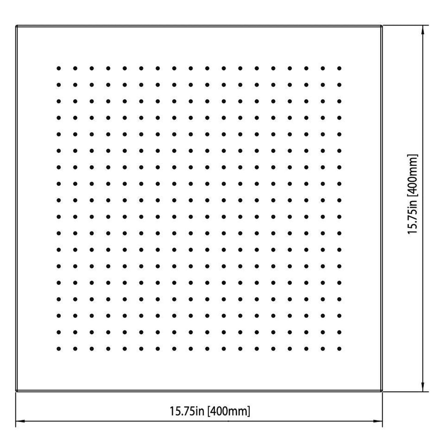 Flusso Faucets Universal Fixtures 16" Single Function Square Matte Black Solid Brass Rain Shower Head