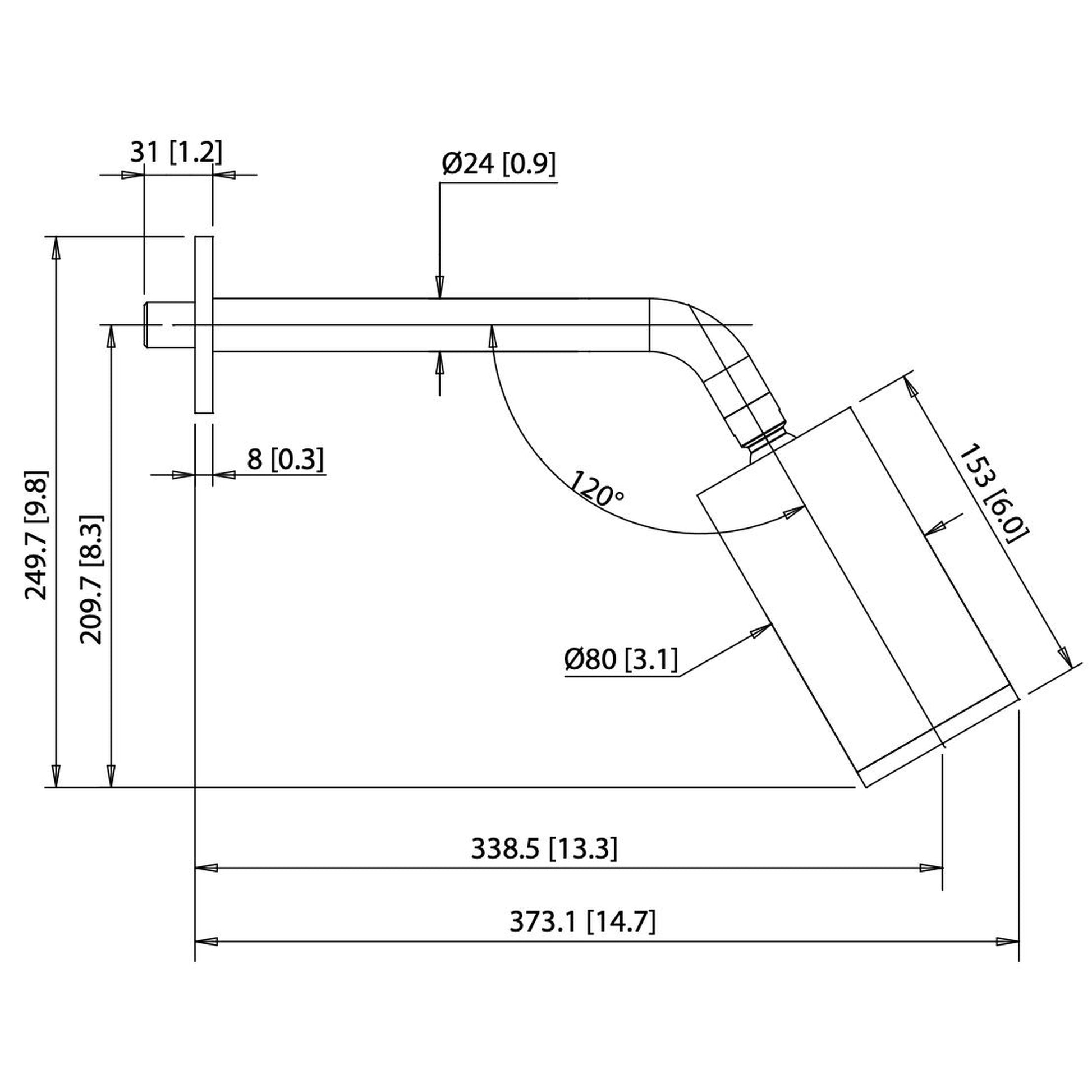Flusso Faucets Universal Fixtures 3" Single Function Round Matte Black Solid Brass Rain Shower Head With 10" Wall Mounted Shower Arm