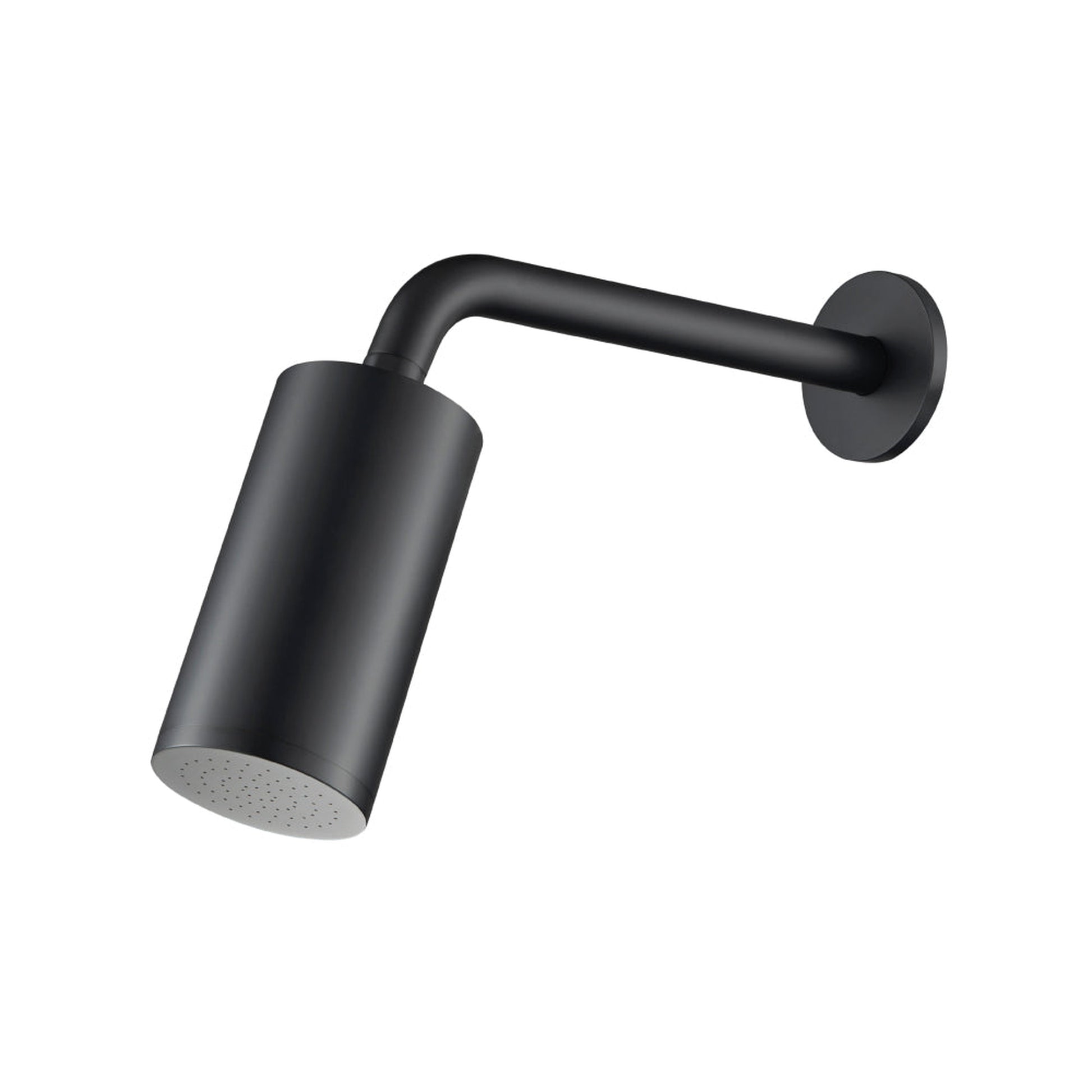 Flusso Faucets Universal Fixtures 3" Single Function Round Matte Black Solid Brass Rain Shower Head With 10" Wall Mounted Shower Arm