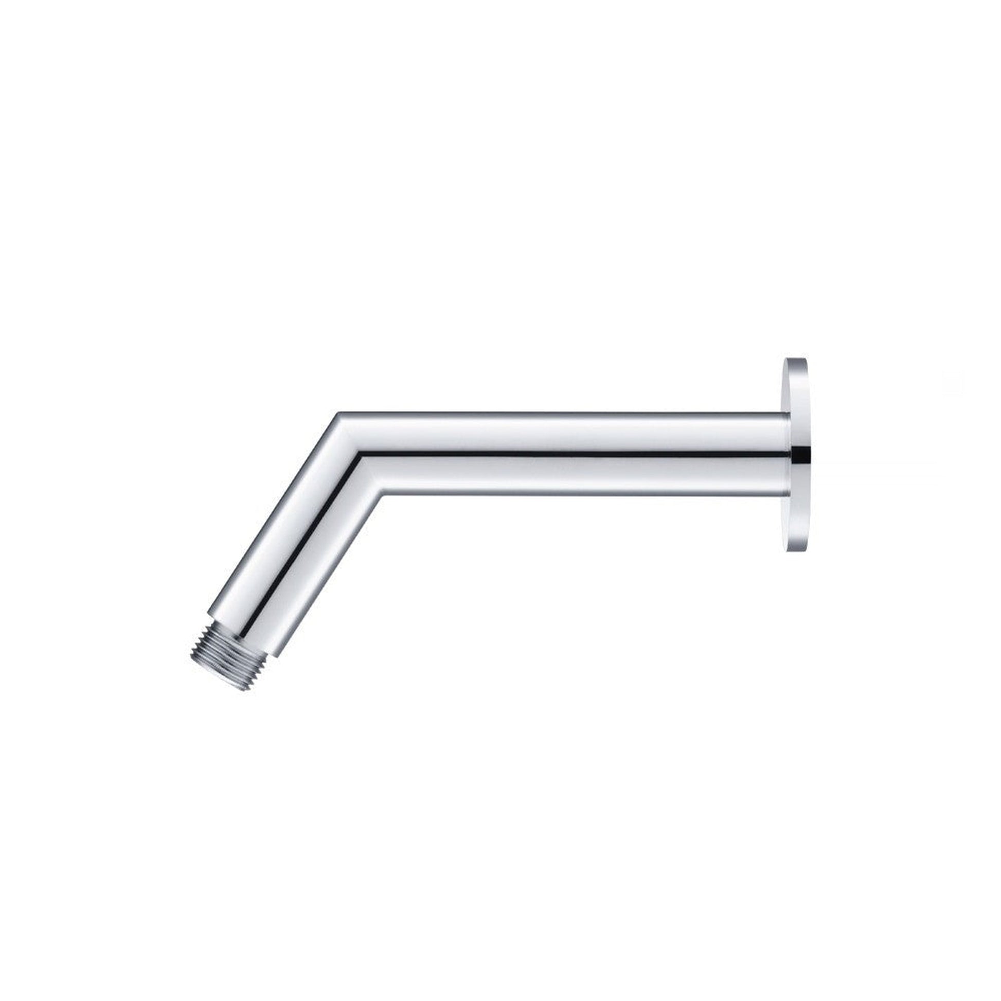 Flusso Faucets Universal Fixtures 6" Chrome Solid Brass Wall-Mounted Standard Shower Arm With Square Sliding Flange