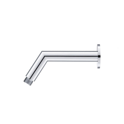 Flusso Faucets Universal Fixtures 6" Chrome Solid Brass Wall-Mounted Standard Shower Arm With Square Sliding Flange