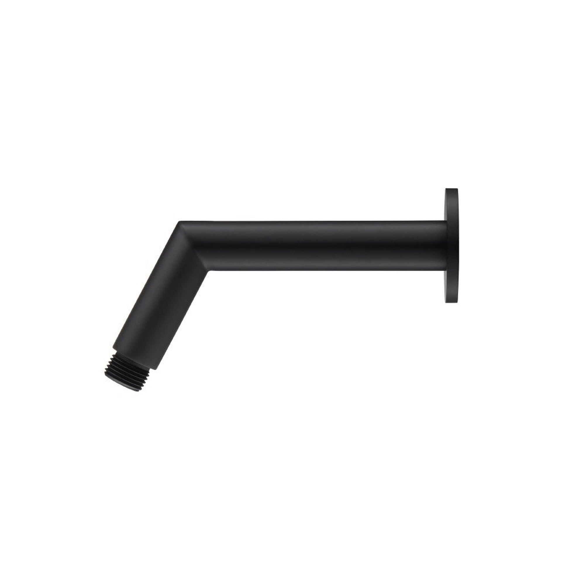 Flusso Faucets Universal Fixtures 6" Matte Black Solid Brass Wall-Mounted Standard Shower Arm With Square Sliding Flange