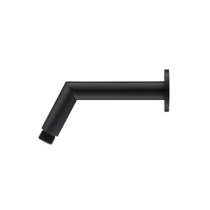 Flusso Faucets Universal Fixtures 6" Matte Black Solid Brass Wall-Mounted Standard Shower Arm With Square Sliding Flange