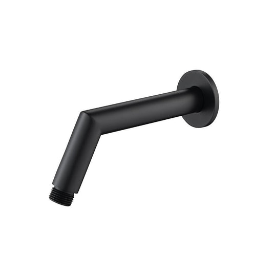 Flusso Faucets Universal Fixtures 6" Matte Black Solid Brass Wall-Mounted Standard Shower Arm With Square Sliding Flange