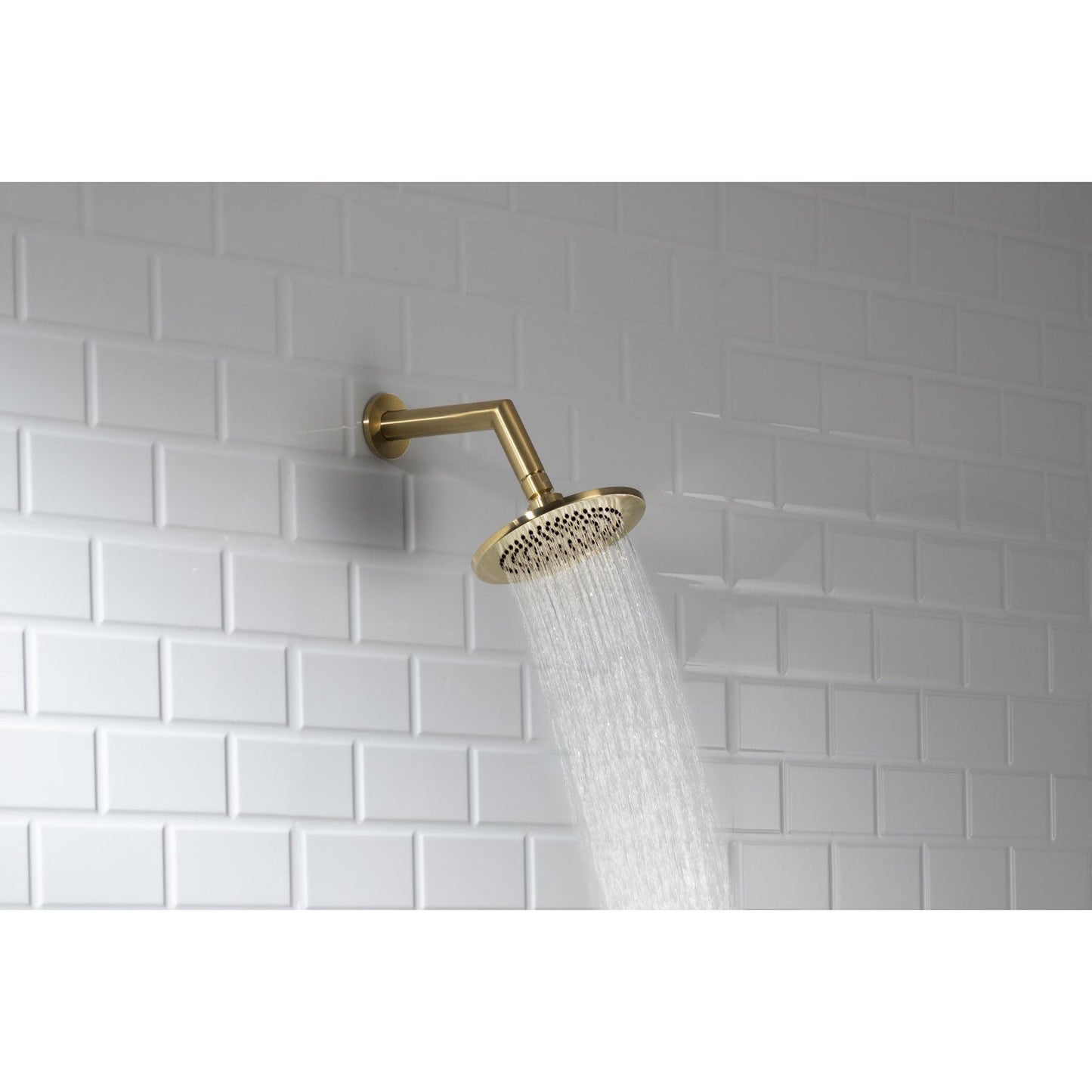 Flusso Faucets Universal Fixtures 6" Polished Nickel PVD Solid Brass Wall-Mounted Standard Shower Arm With Square Sliding Flange