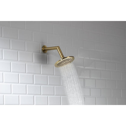 Flusso Faucets Universal Fixtures 6" Satin Brass PVD Solid Brass Wall-Mounted Standard Shower Arm With Square Sliding Flange