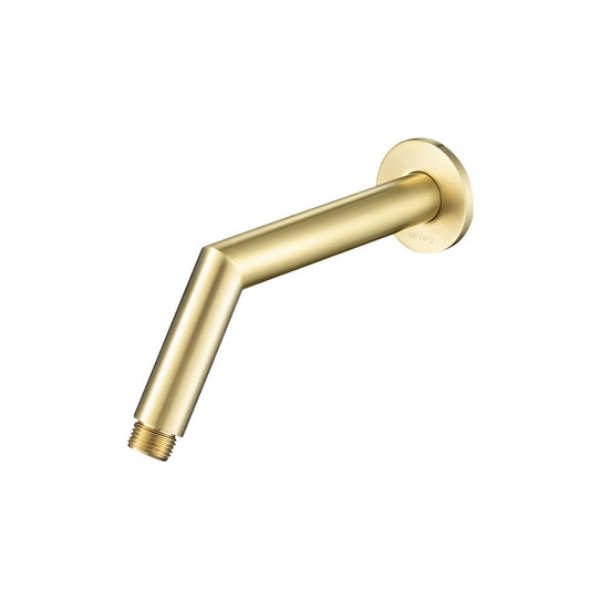 Flusso Faucets Universal Fixtures 6" Satin Brass PVD Solid Brass Wall-Mounted Standard Shower Arm With Square Sliding Flange
