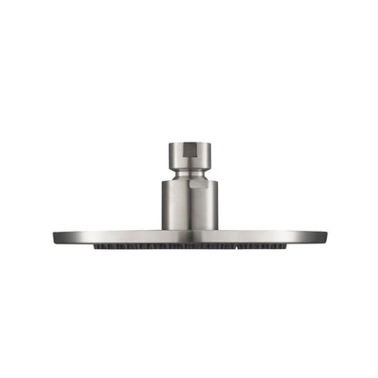 Flusso Faucets Universal Fixtures 6" Single Function Round Brushed Nickel PVD Solid Brass Rain Shower Head