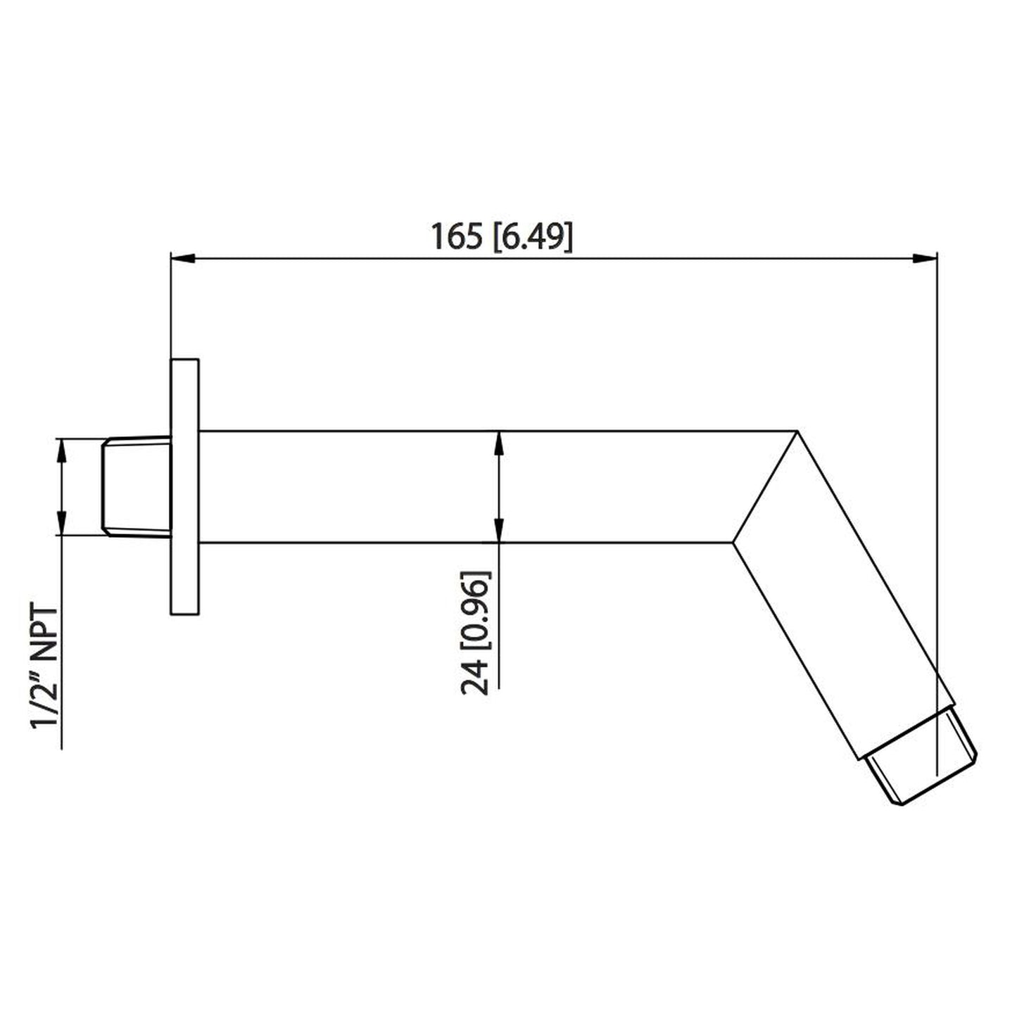 Flusso Faucets Universal Fixtures 6" Single Function Round Brushed Nickel PVD Solid Brass Rain Shower Head With 7" Wall Mounted Shower Arm