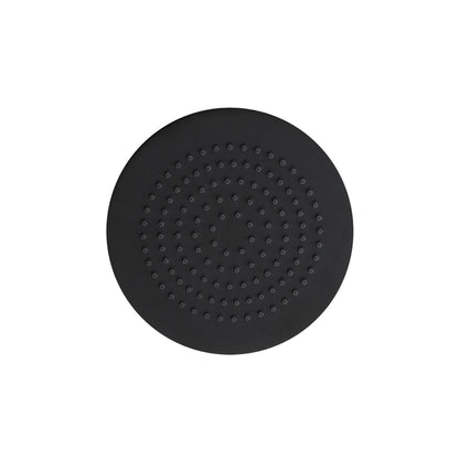 Flusso Faucets Universal Fixtures 6" Single Function Round Matte Black Solid Brass Rain Shower Head