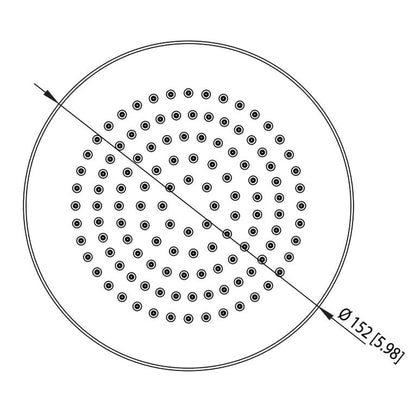 Flusso Faucets Universal Fixtures 6" Single Function Round Matte Black Solid Brass Rain Shower Head