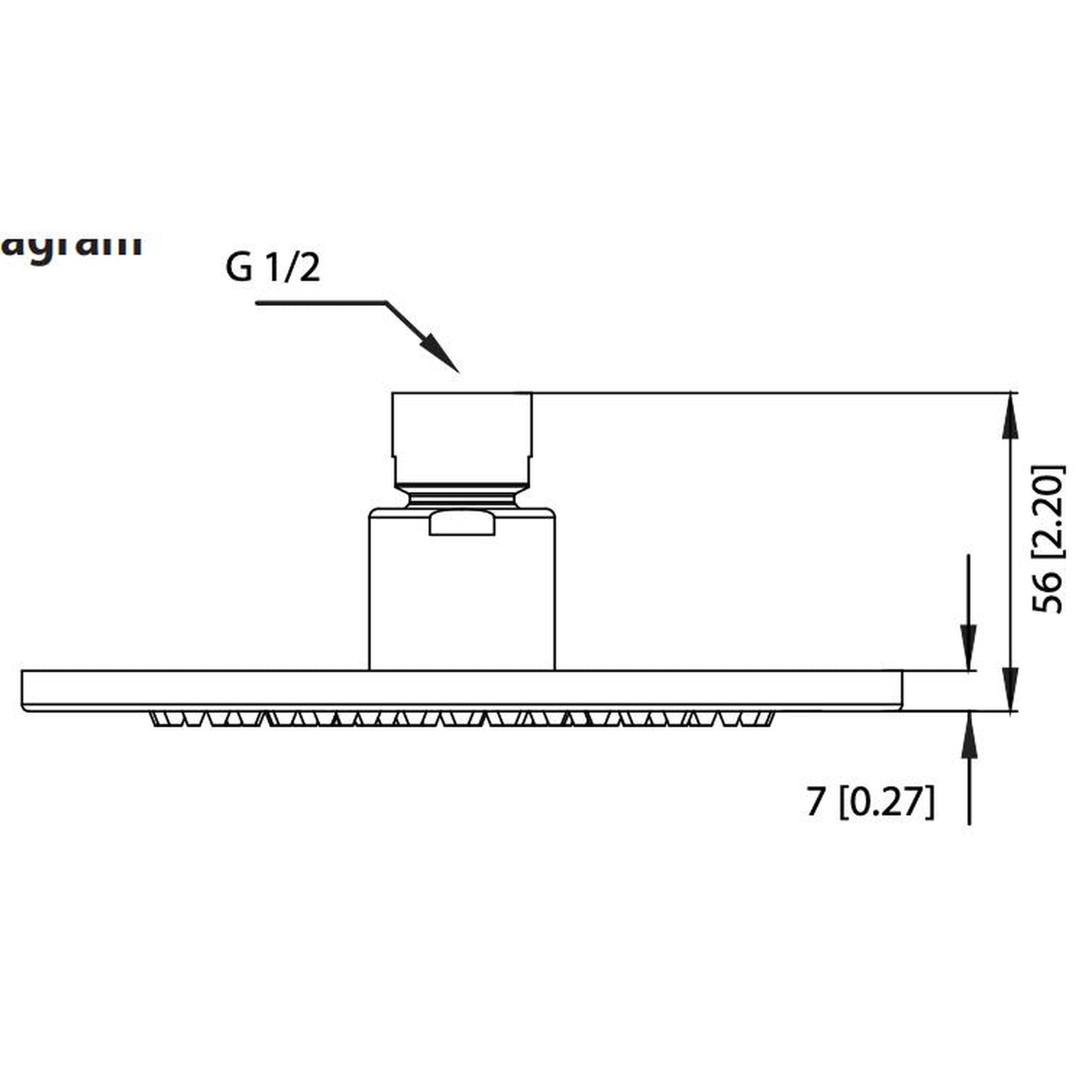 Flusso Faucets Universal Fixtures 6" Single Function Round Polished Nickel PVD Solid Brass Rain Shower Head