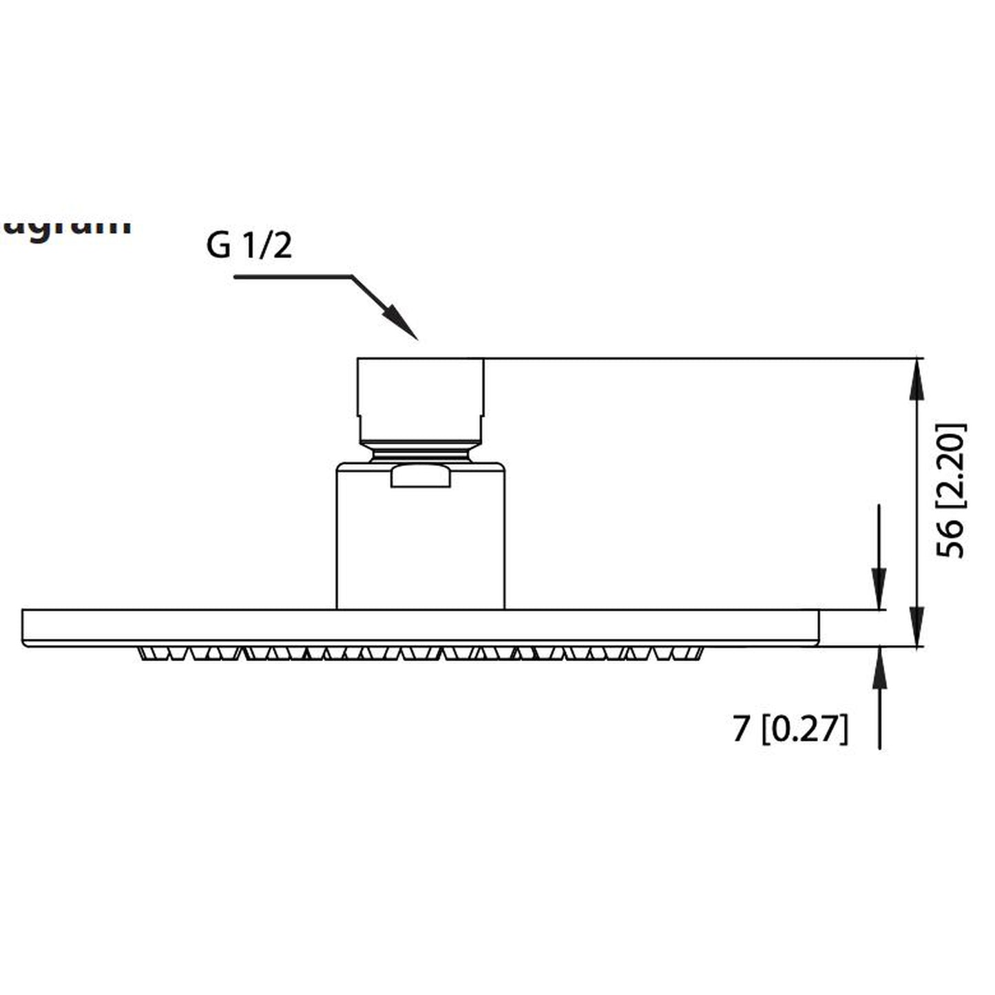 Flusso Faucets Universal Fixtures 6" Single Function Round Polished Nickel PVD Solid Brass Rain Shower Head With 7" Wall Mounted Shower Arm