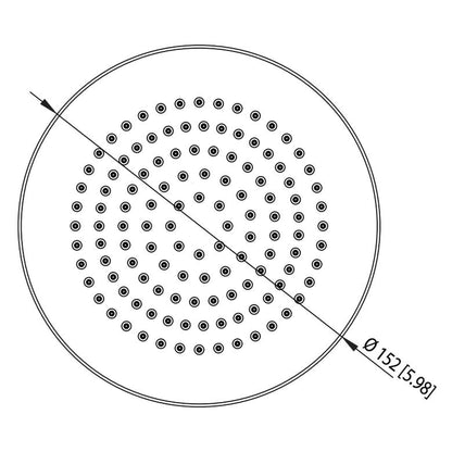 Flusso Faucets Universal Fixtures 6" Single Function Round Satin Brass PVD Solid Brass Rain Shower Head With 7" Wall Mounted Shower Arm