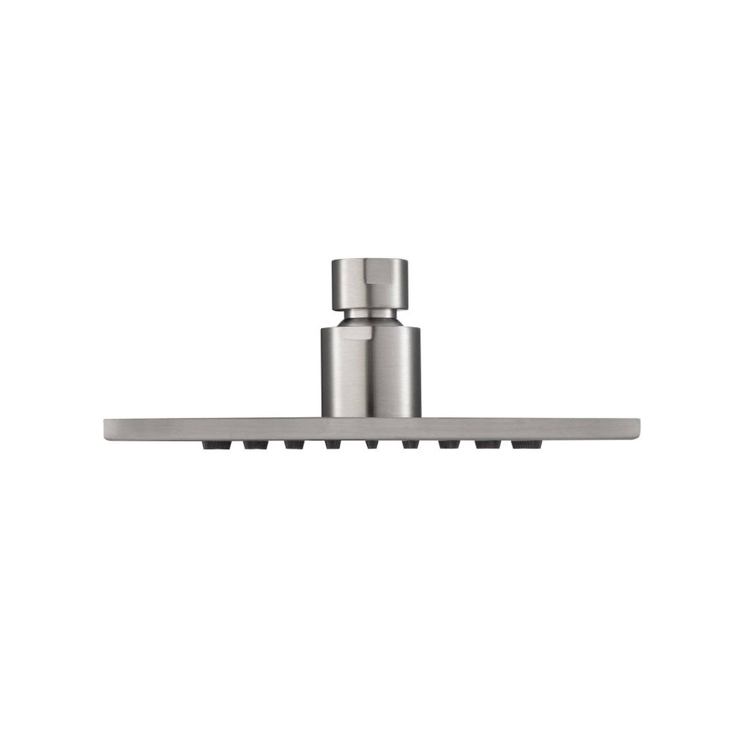 Flusso Faucets Universal Fixtures 6" Single Function Square Brushed Nickel PVD Solid Brass Rain Shower Head