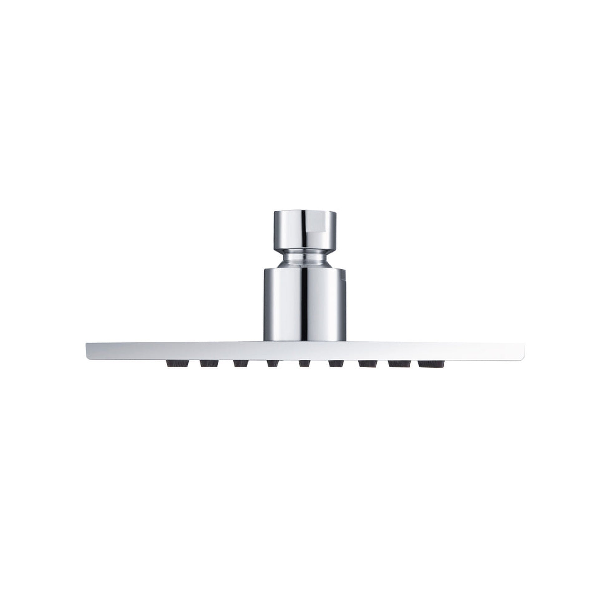 Flusso Faucets Universal Fixtures 6" Single Function Square Chrome Solid Brass Rain Shower Head With 8" Wall Mounted Shower Arm