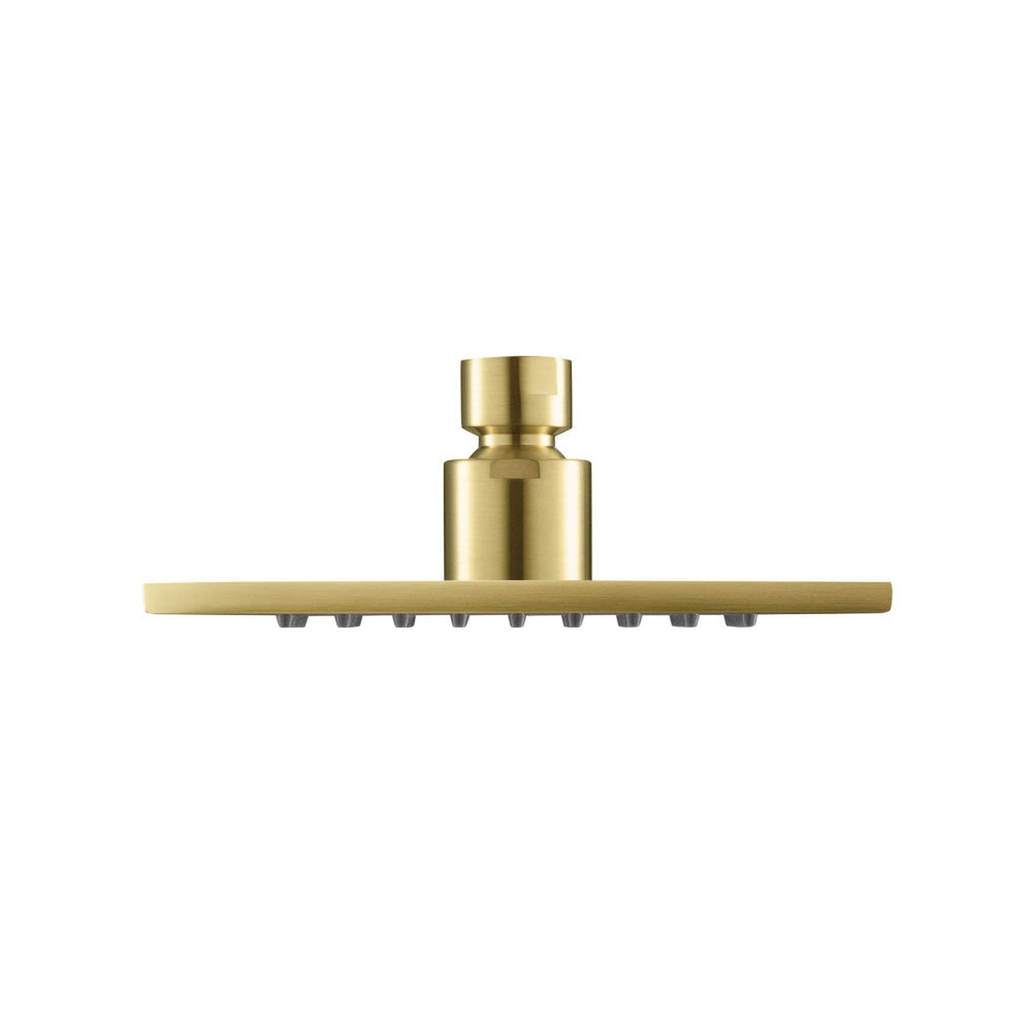 Flusso Faucets Universal Fixtures 6" Single Function Square Satin Brass PVD Solid Brass Rain Shower Head