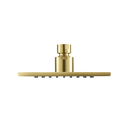 Flusso Faucets Universal Fixtures 6" Single Function Square Satin Brass PVD Solid Brass Rain Shower Head