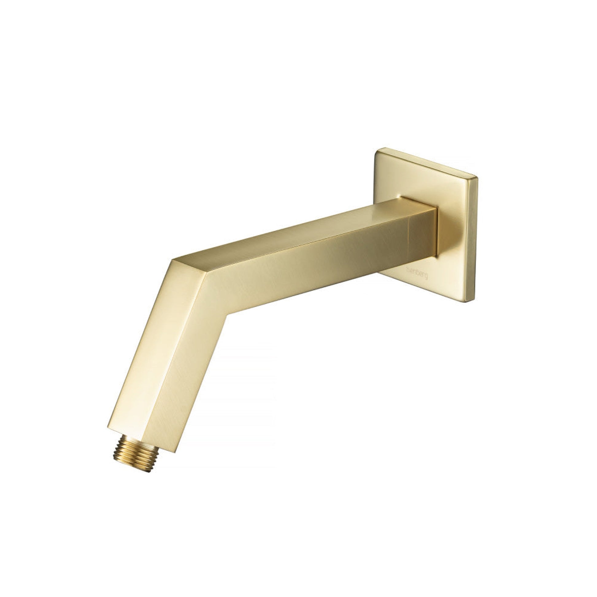 Flusso Faucets Universal Fixtures 6" Single Function Square Satin Brass PVD Solid Brass Rain Shower Head With 8" Wall Mounted Shower Arm