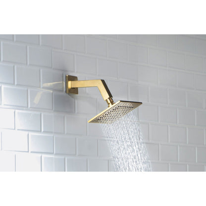 Flusso Faucets Universal Fixtures 7" Brushed Nickel PVD Solid Brass Wall-Mounted Standard Shower Arm With Square Sliding Flange