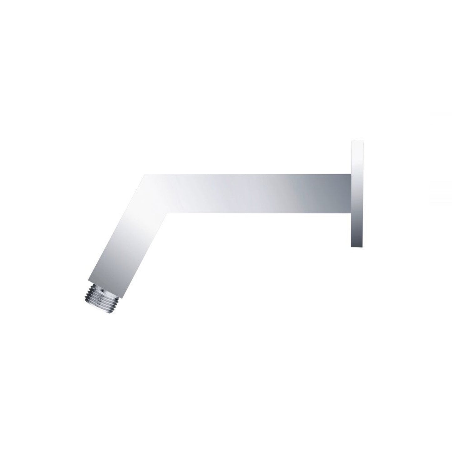 Flusso Faucets Universal Fixtures 7" Chrome Solid Brass Wall-Mounted Standard Shower Arm With Square Sliding Flange