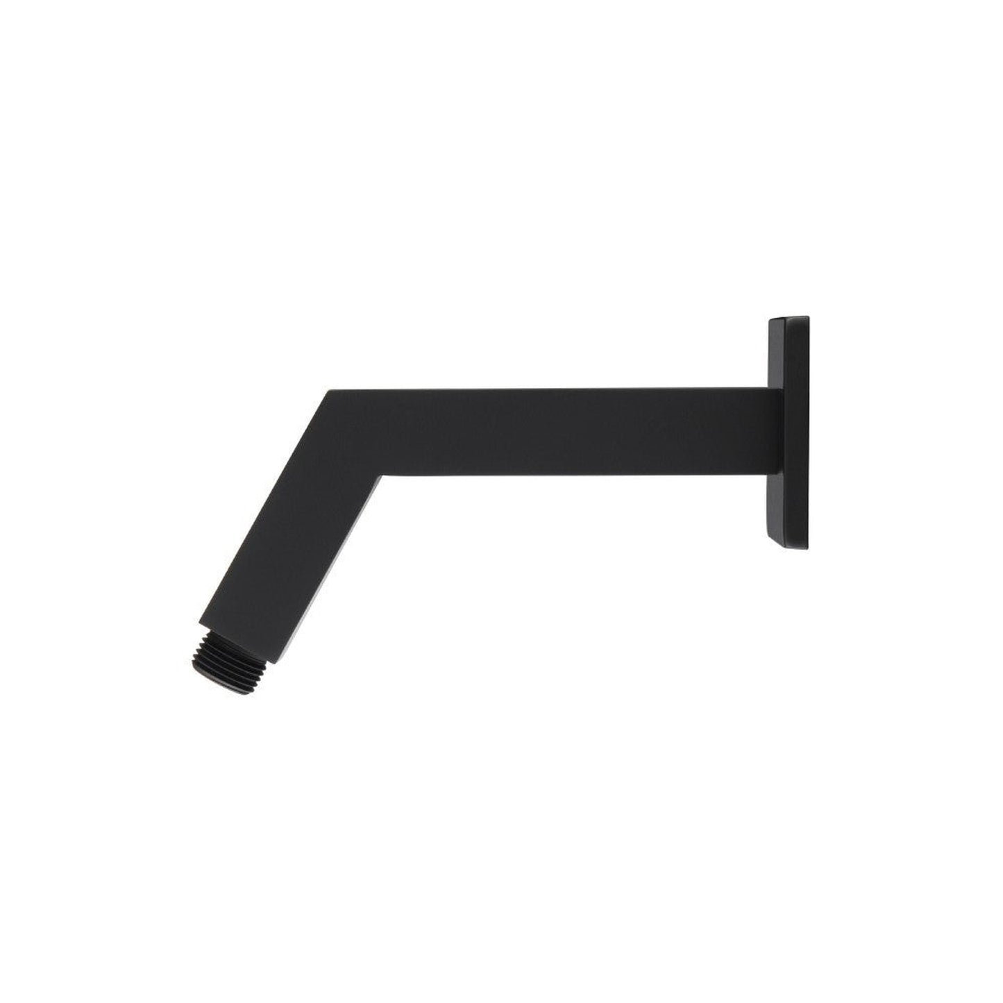 Flusso Faucets Universal Fixtures 7" Matte Black Solid Brass Wall-Mounted Standard Shower Arm With Square Sliding Flange