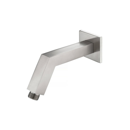 Flusso Faucets Universal Fixtures 7" Polished Nickel PVD Solid Brass Wall-Mounted Standard Shower Arm With Square Sliding Flange