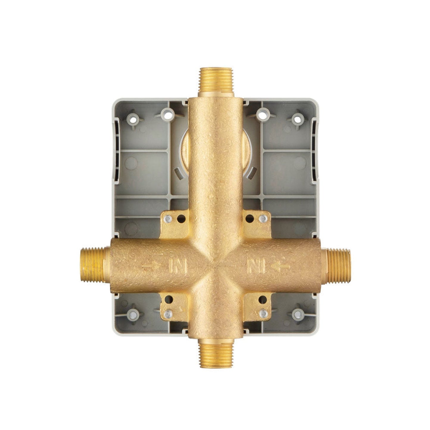 Flusso Faucets Universal Fixtures 7" Rough Brass Pressure Balance Valve With Integrated 2-Way Diverter