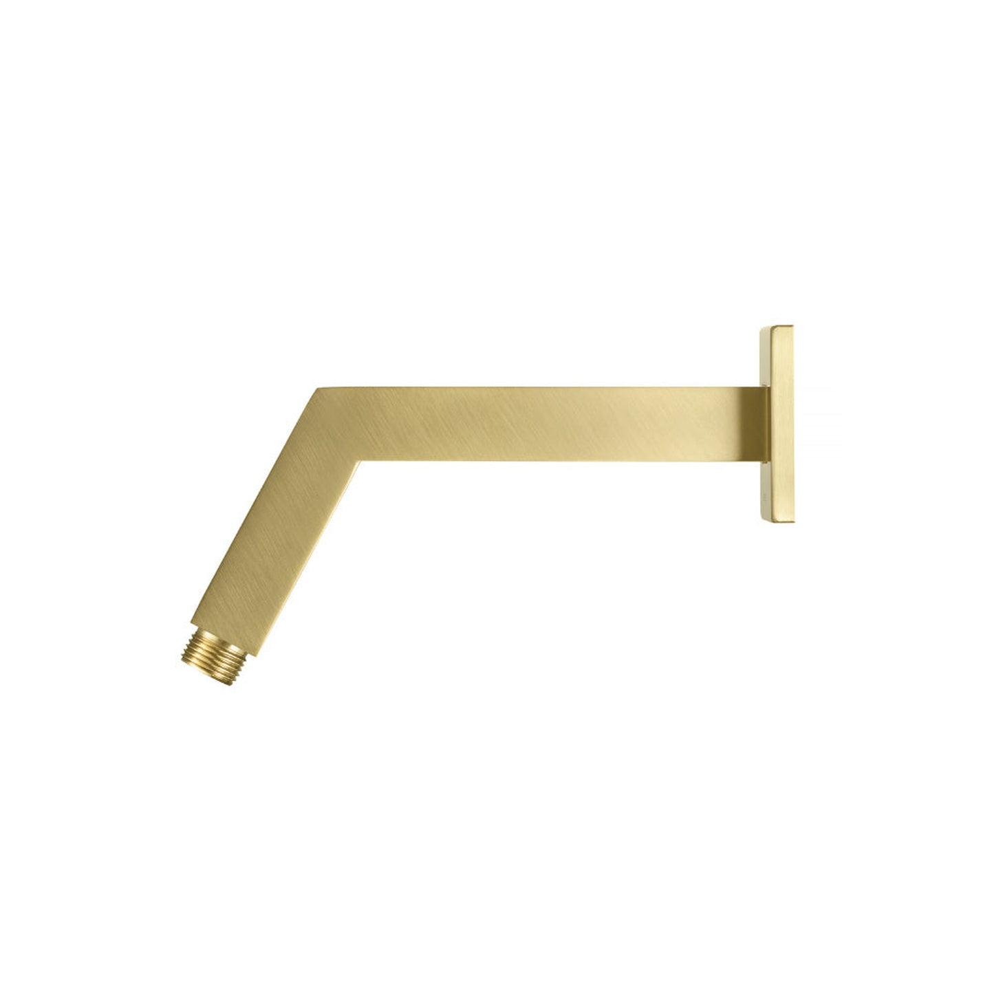 Flusso Faucets Universal Fixtures 7" Satin Brass PVD Solid Brass Wall-Mounted Standard Shower Arm With Square Sliding Flange