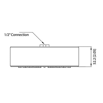 Flusso Faucets Universal Fixtures 7" Single Function Round Brushed Nickel PVD Solid Brass Rain Shower Head