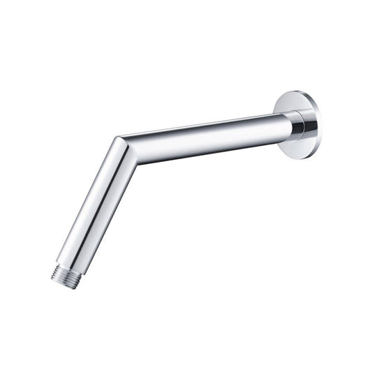 Flusso Faucets Universal Fixtures 9" Chrome Solid Brass Wall-Mounted Standard Shower Arm With Round Sliding Flange