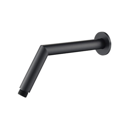 Flusso Faucets Universal Fixtures 9" Matte Black Solid Brass Wall-Mounted Standard Shower Arm With Round Sliding Flange