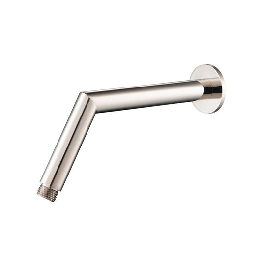 Flusso Faucets Universal Fixtures 9" Polished Nickel PVD Solid Brass Wall-Mounted Standard Shower Arm With Round Sliding Flange
