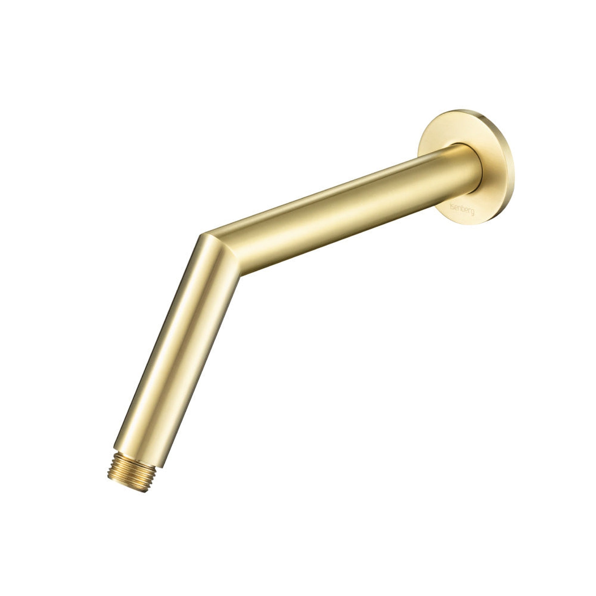 Flusso Faucets Universal Fixtures 9" Satin Brass PVD Solid Brass Wall-Mounted Standard Shower Arm With Round Sliding Flange