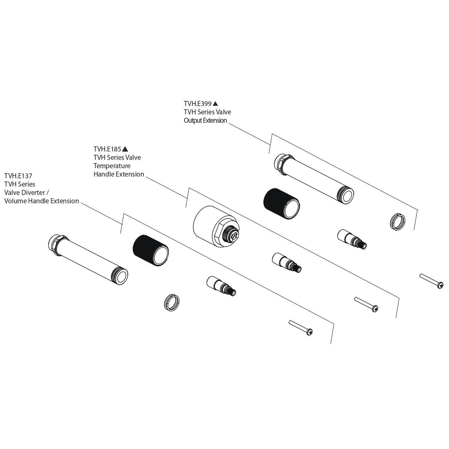 Flusso Faucets Universal Fixtures Brushed Nickel PVD Solid Brass Thermostatic Shower Valve With 2-Volume Controls Extension Kit