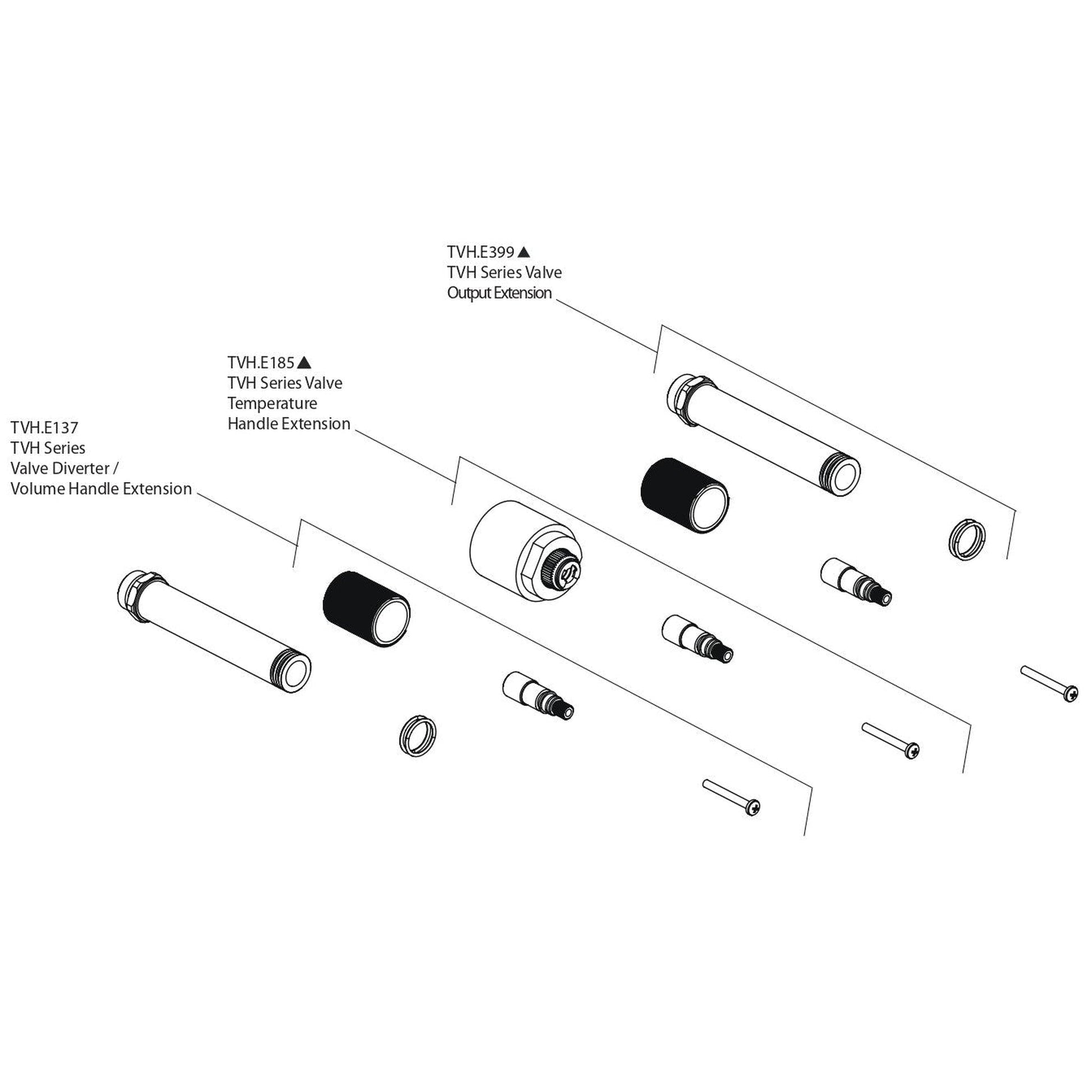 Flusso Faucets Universal Fixtures Brushed Nickel PVD Solid Brass Thermostatic Shower Valve With 2-Volume Controls Extension Kit