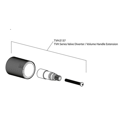 Flusso Faucets Universal Fixtures Rough Brass Wall-Mounted Volume Control Valve Extension Kit