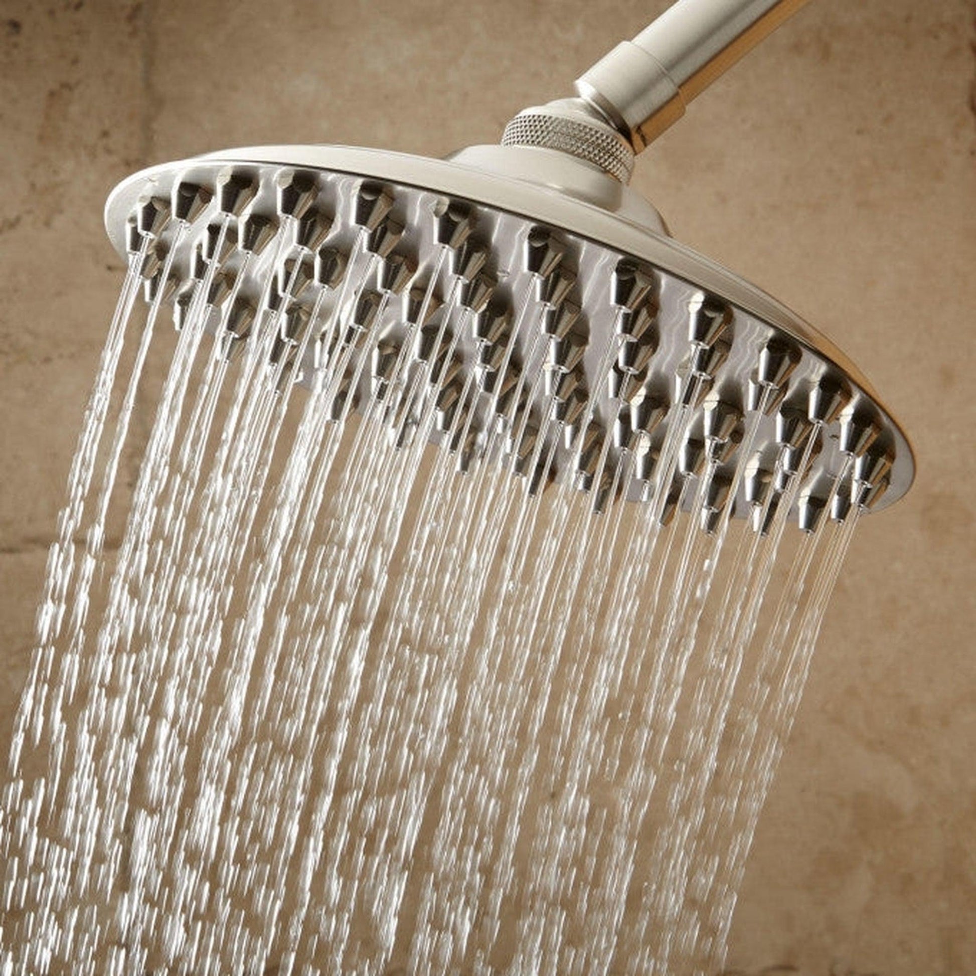 Fontana 12" Brushed Nickel Dual Round Shower Heads With Hand Shower