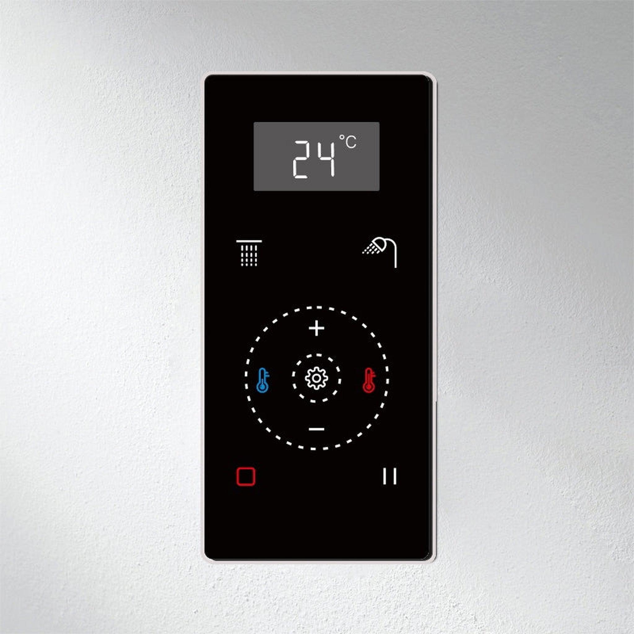Fontana 8" Matte Black Ceiling Mounted Digital Thermostatic Shower Wit ...