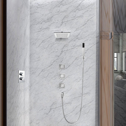 Fontana Annaba Chrome Wall-Mounted Thermostat Shower System With 3-Jet Sprays and Hand Shower