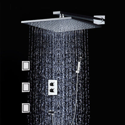 Fontana Annaba Chrome Wall-Mounted Thermostat Shower System With 3-Jet Sprays and Hand Shower