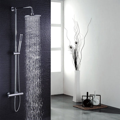 Fontana Brass Wall-Mounted Multi Color LED Rainfall Shower Set With Hand Shower