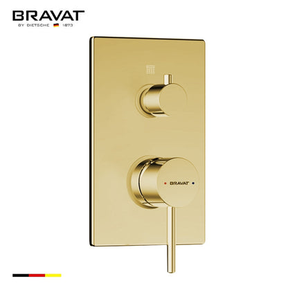 Fontana Bravat FS-9563 Brushed Gold Wall-Mounted Rainfall Mixer Shower Set