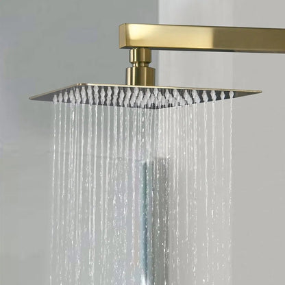 Fontana Bravat FS-9564 Brushed Gold Wall-Mounted Rainfall Mixer Shower Set